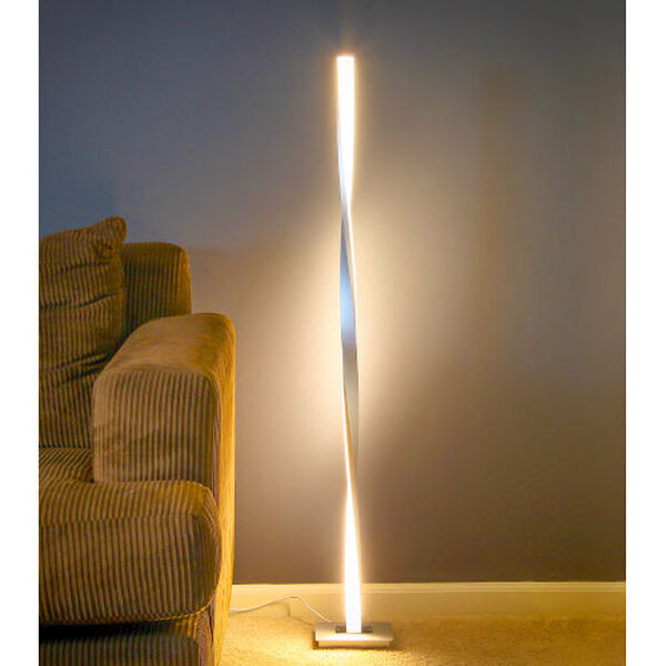 Helix Silver Integrated LED Floor Lamp, image 3