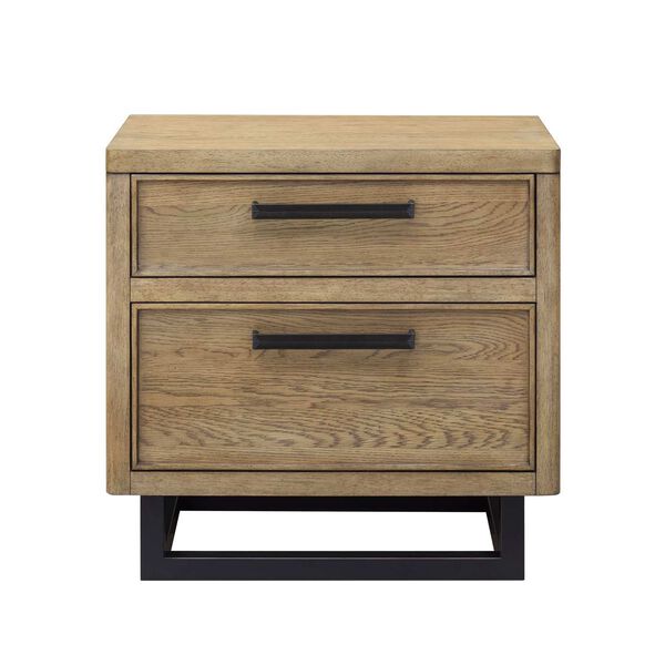 Catalina Distressed Wood Two-Drawer Nightstand, image 3