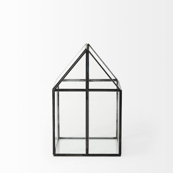 Sikes Black Medium 13-Inch Height Glass Terrarium Box, image 4