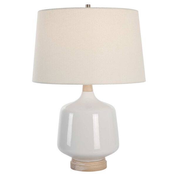 Opal White Brushed Nickel One-Light Table Lamp, image 2