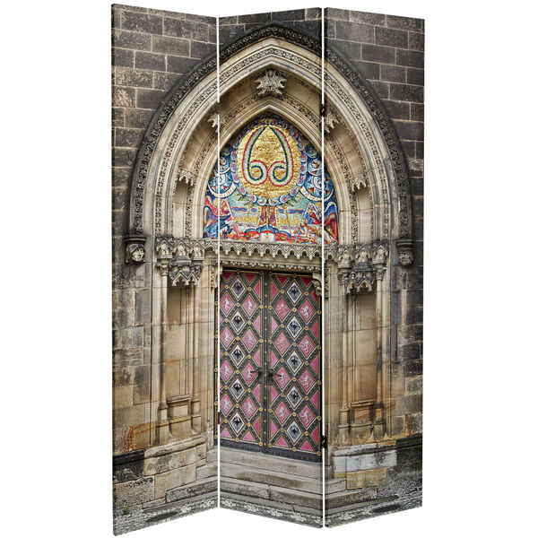 Tall Double Sided Heavenly Archways Multicolor Canvas Room Divider, image 3