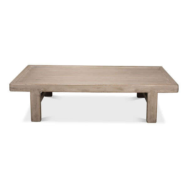 Gray 37-Inch Large Wood Panel Coffee Table, image 7