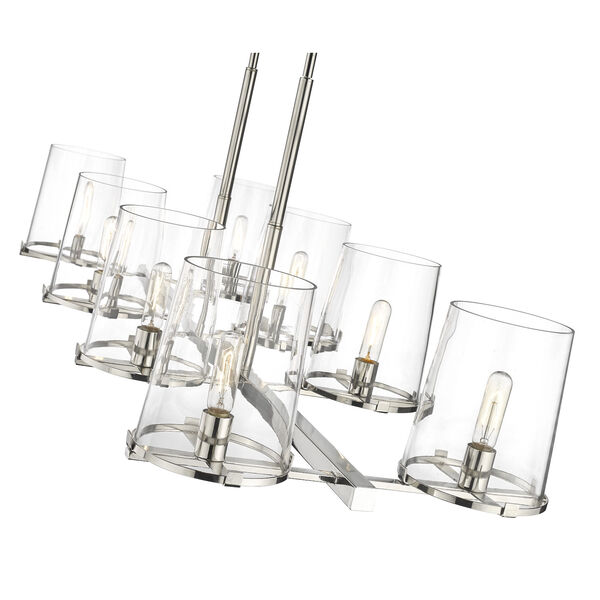 Callista Polished Nickel Eight-Light Chandelier with Clear Glass Shade, image 6