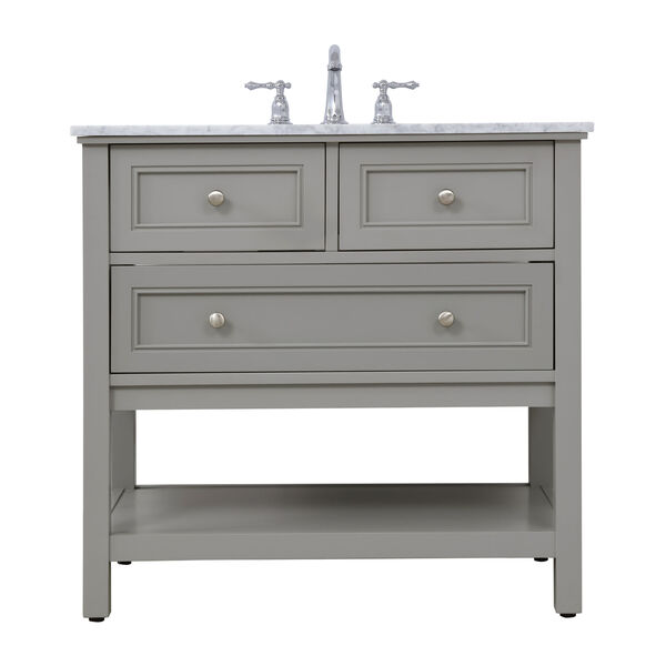 Metropolis Gray 36-Inch Vanity Sink Set, image 1