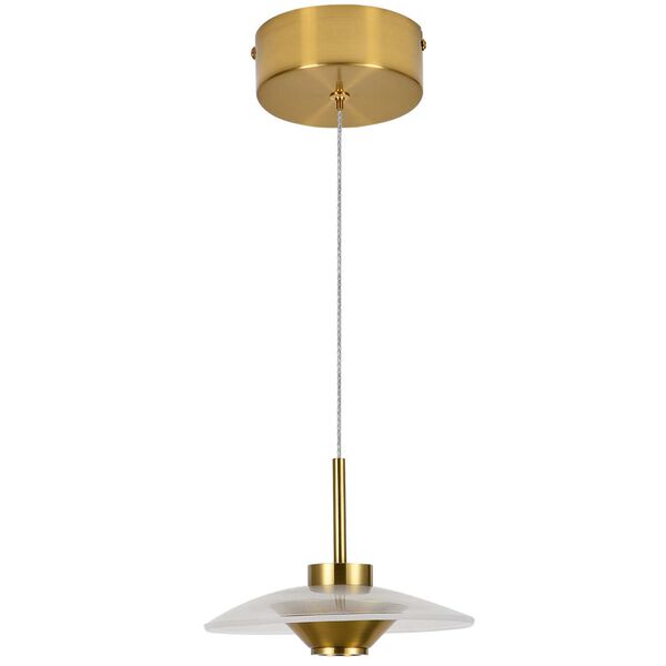 Ferrara Antique Brass Adjustable Integrated LED Pendant, image 1