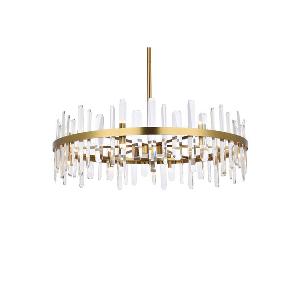 Serena Satin Gold and Clear 36-Inch Round Chandelier, image 3