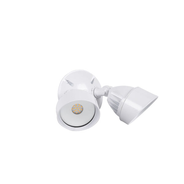 White Two-Light Outdoor Security Flood, image 1
