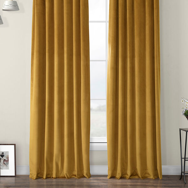 Retro Gold Heritage Plush Velvet Curtain Single Panel, image 6
