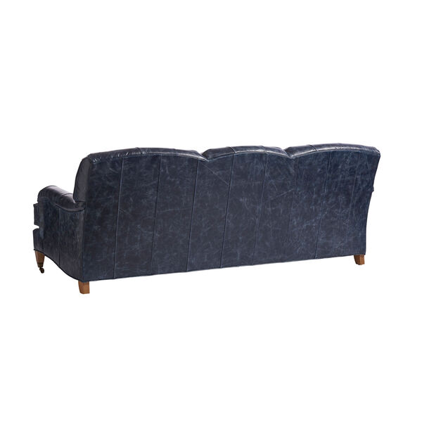 Upholstery Blue Sydney Leather Sofa With Brass Caster, image 2