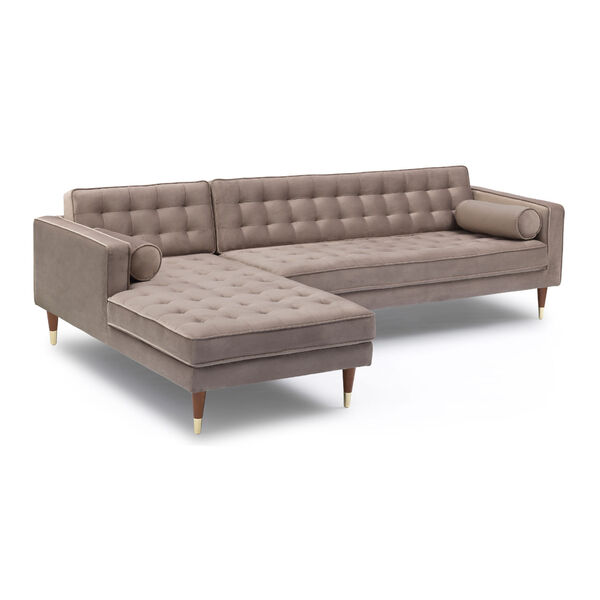 Somerset Taupe Velvet Sectional, image 3