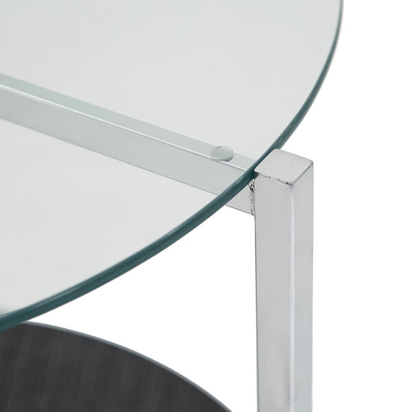 Alexia Chrome End Table with Glass Top, image 4