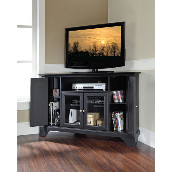 LaFayette 48-Inch Corner TV Stand in Black Finish, image 4