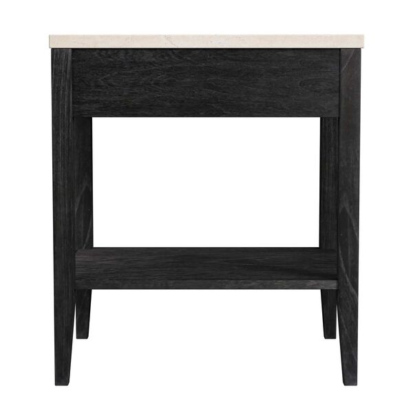 Mayfair Black One- Drawer Wood and Marble Nightstand, image 5