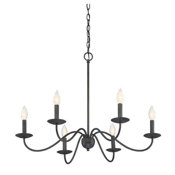 Evelyn Aged Iron Six-Light Chandelier, image 4