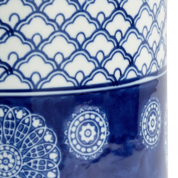 White and Blue 8-Inch Yamada Canister, image 2