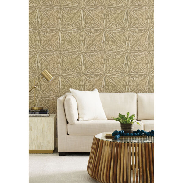 Antonina Vella Elegant Earth Light Gold Squareburst Geometric Wallpaper, image 4