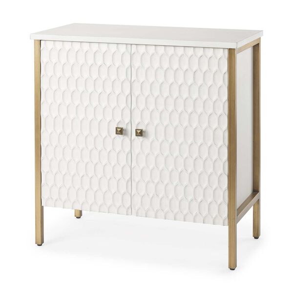 Savannah White and Gold Accent Two Door Cabinet, image 1