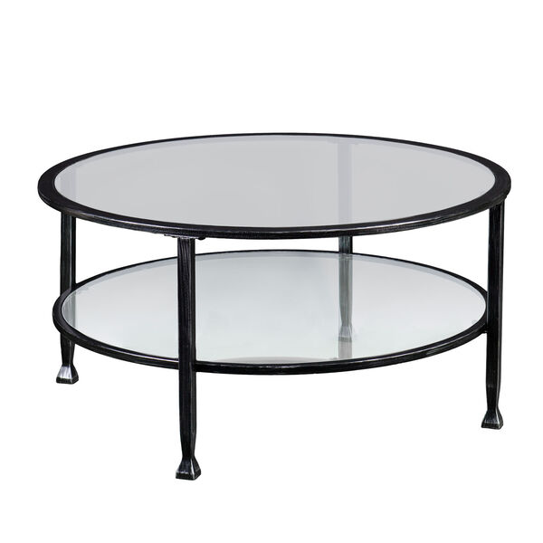 Jaymes Black Metal and Glass Round Cocktail Table, image 4
