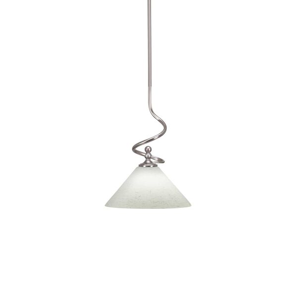 Capri Brushed Nickel One-Light Hang Straight Swivel Pendant with 10-Inch White Muslin Glass, image 1