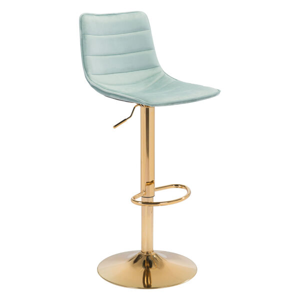 Prima Light Green and Gold Bar Stool, image 1
