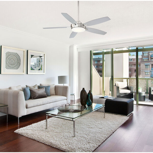 Espace Brushed Nickel and Silver LED Ceiling Fan, image 3