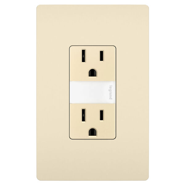 Light Almond Night Light with Two 15A Tamper-Resistant Outlets, image 2