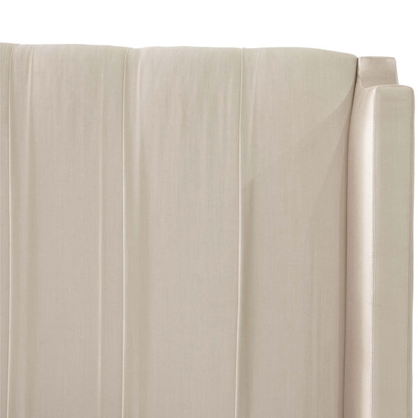 Queen Shantung Parchment 67-Inch Pleated Wingback Headboard, image 4