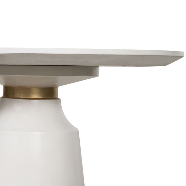 Pinni Pure White Concrete Bronze Painted Dining Table, image 4