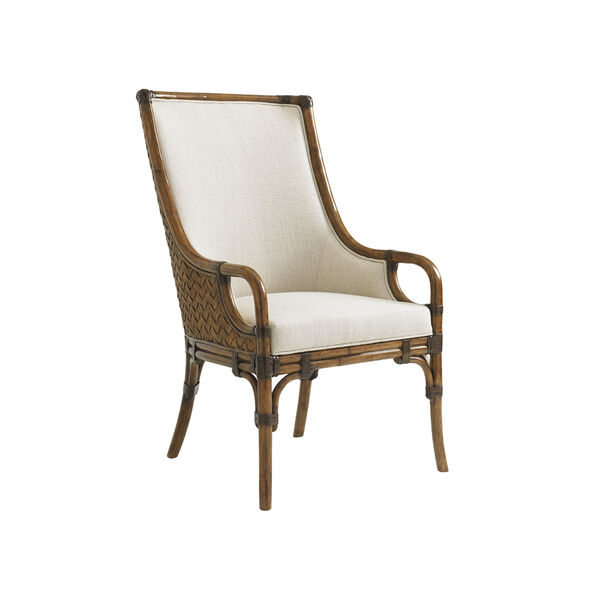 Bali Hai Brown and Ivory Marabella Upholstered Arm Chair, image 1