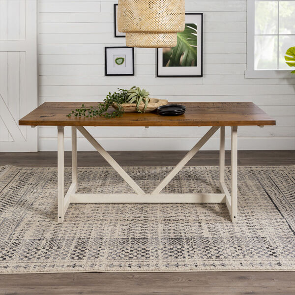 Brennan Barnwood and White Dining Table, image 1