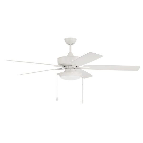 Super Pro White 60-Inch LED Ceiling Fan with Pan Light, image 1