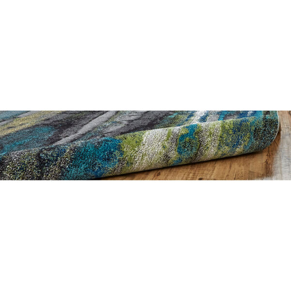 Brixton Contemporary Oil Slick Teal Teal Area Rug, image 6