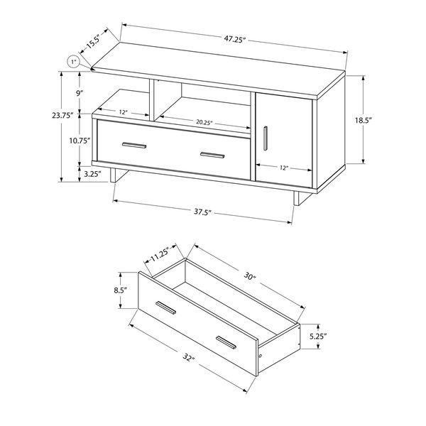 Black and Gray 47-Inch TV Stand, image 5
