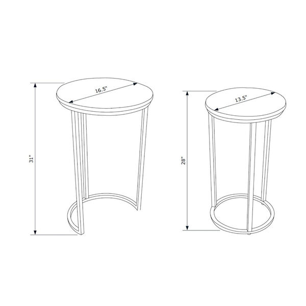 Thomas Gray and White Nesting Tables Set of 2 - (Open Box), image 6