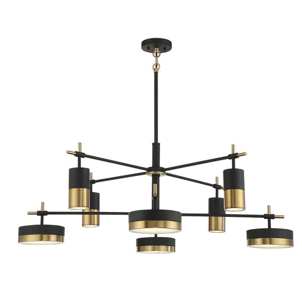 Ashor Matte Black and Warm Brass Eight-Light Integrated LED 42-Inch Chandelier, image 5