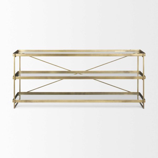 Trey Gold Metal with Glass Console Table, image 2