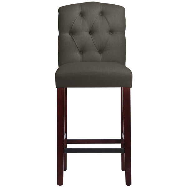 Linen Cindersmoke 46-Inch Tufted Arched Bar Stool, image 2