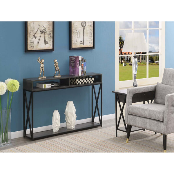Tucson Charcoal Gray and Black Console Table, image 3