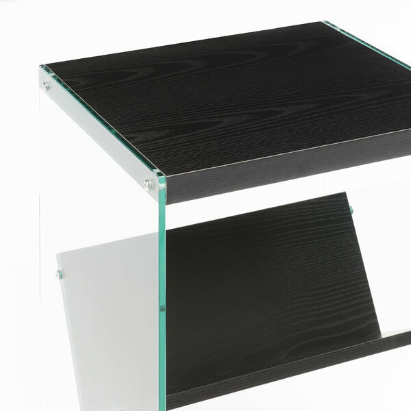 SoHo Black and Glass End Table with Shelf, image 2