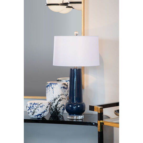Classic Blue Glaze and White One-Light Table Lamp, image 5