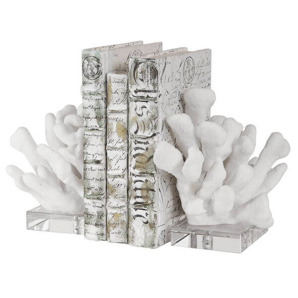 Charbel White Bookends, Set of 2, image 1