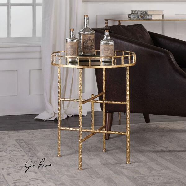 Tilly Bright Gold Accent Table, image 2