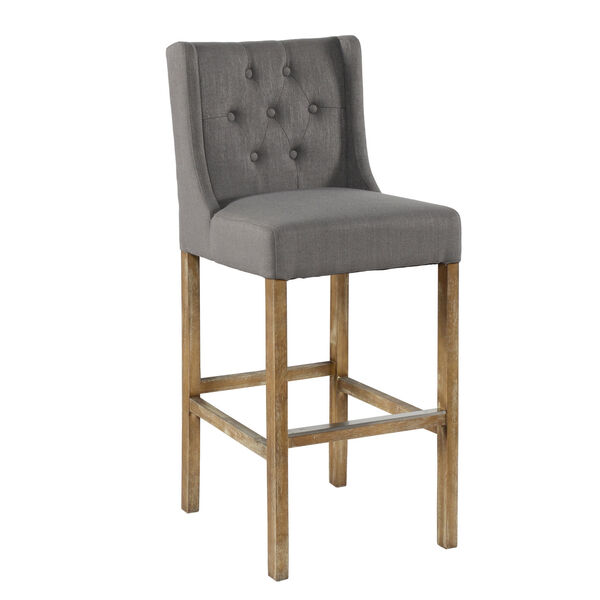 Maddy Tufted Grey 30 In. Bar Stool, image 1