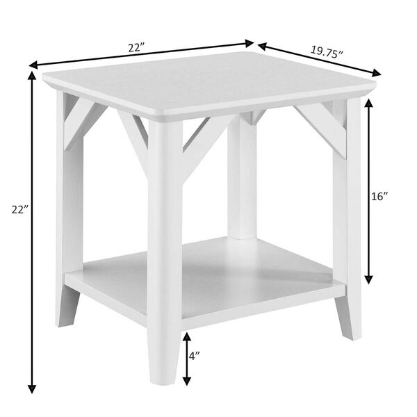 White End Table with Shelf, image 3