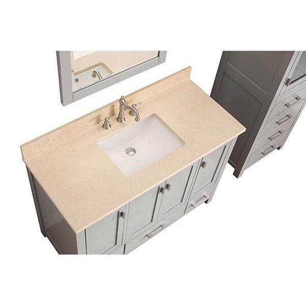 Modero Chilled Gray 48-Inch Vanity Combo with Galala Beige Marble Top, image 4