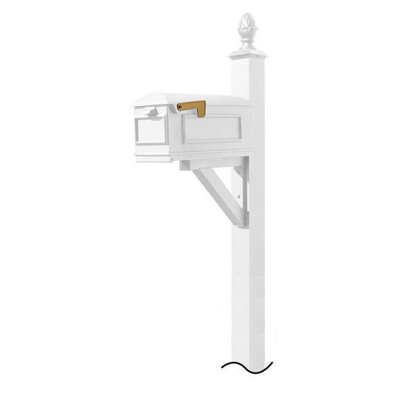 Westhaven White Mounted Mailbox Post, image 1