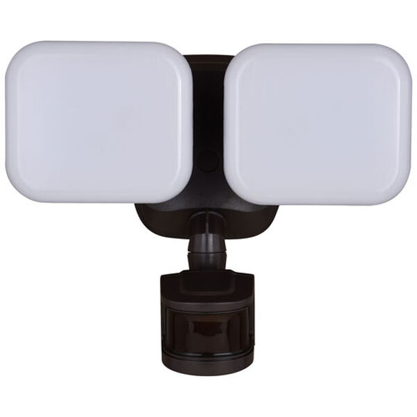 Theta Bronze Two-Light Outdoor Motion Sensor Adjustable Integrated LED Security Flood Light, image 1