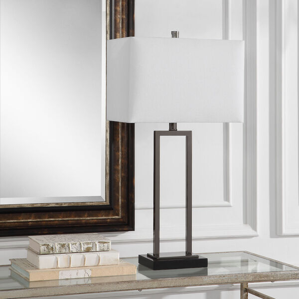 251 First Loring Brushed Nickel And, Floating Rectangle Brushed Nickel Modern Table Lamp Set Of 2