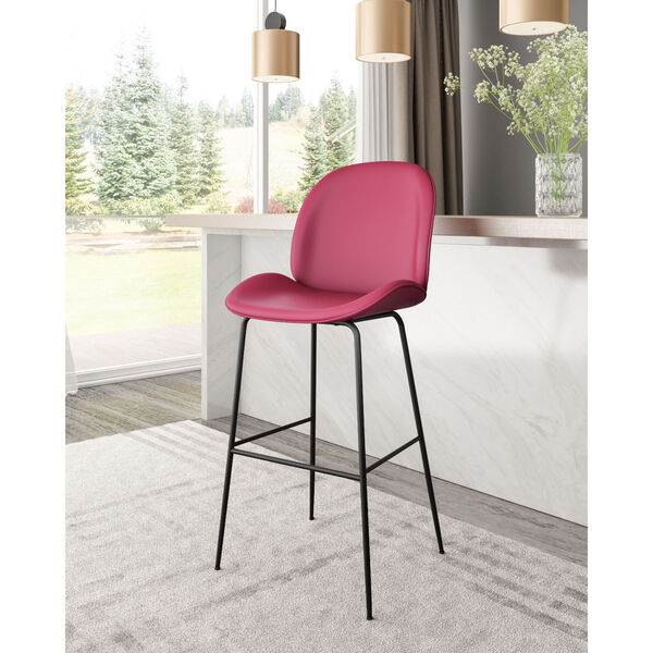 Miles Red and Black Bar Stool, image 2
