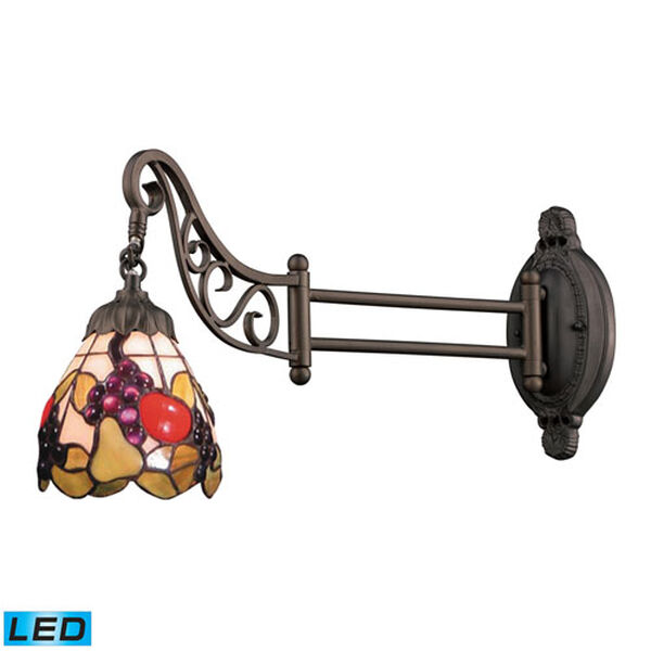 Mix-N-Match Tiffany Bronze Replaceable LED One Light Swingarm Lamp, image 1